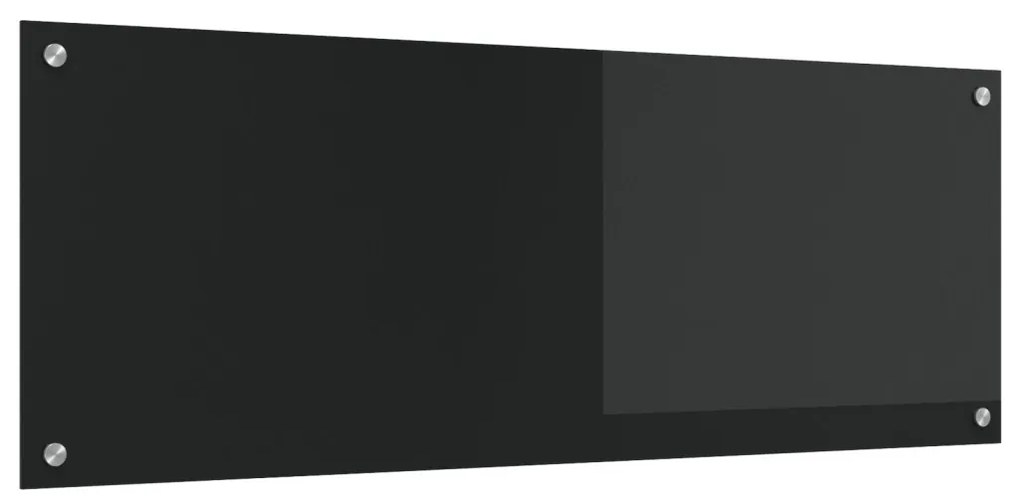 Konyhai Fali Csempe Fekete 110x40x0,6 cm Edzett Üveg