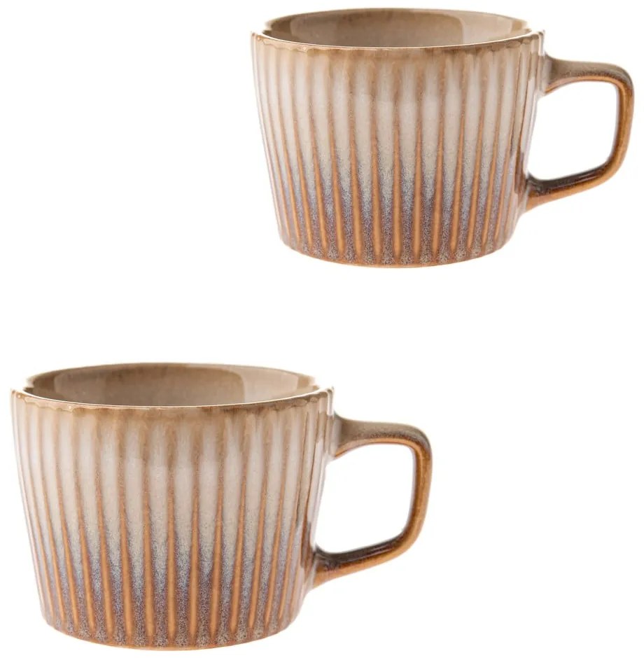 Bézs kerámia bögre szett 2 db-os cappucinóhoz 190 ml Tone – Dakls