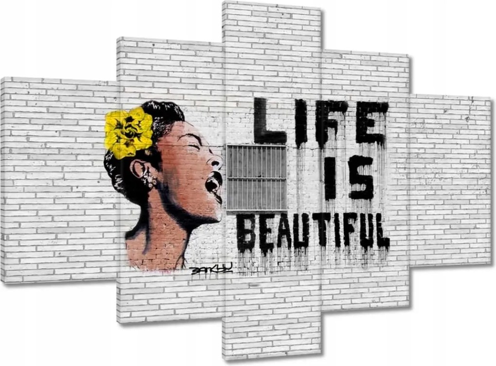 Festmények 150x105 Banksy Life is beautiful