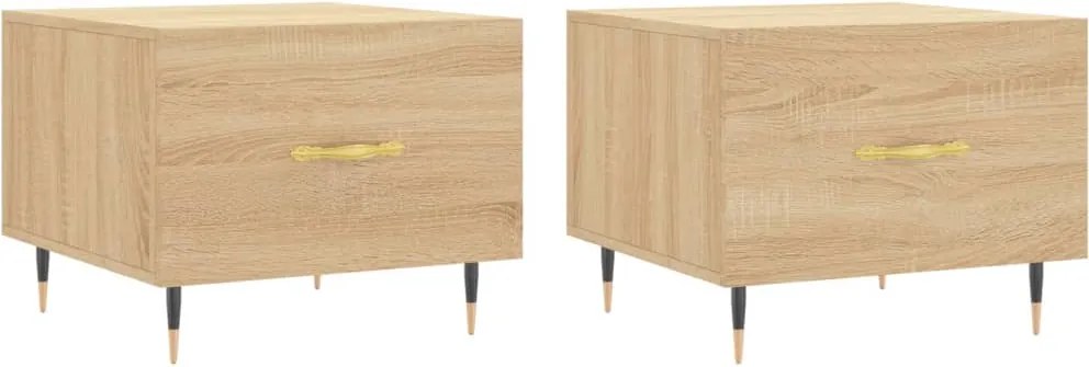 vidaXL 2 db sonoma tölgy szerelt fa dohányzóasztal 50 x 50 x 40 cm