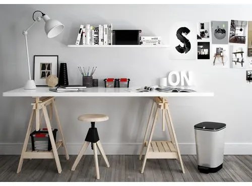 Manutan Expert  Chic műanyag szemetes kosár, térfogata 60 l, ezÜst%