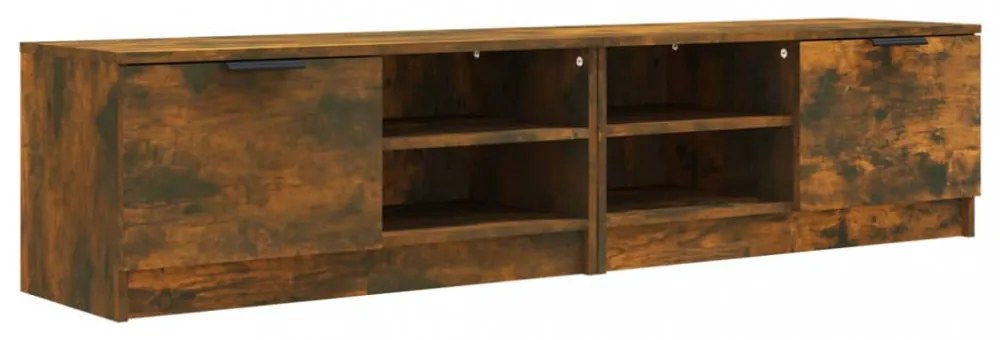 2 db füstös tölgy színű szerelt fa TV-szekrény 80x35x36,5 cm