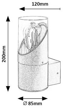 Rabalux 7236 Novigrad kültéri fém fali lámpa