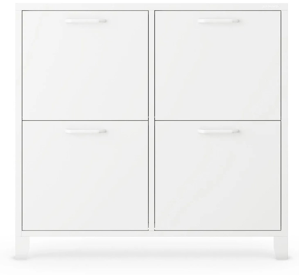 SHIRLEY fém cipősszekrény, 960 x 900 x 170 mm, fehér