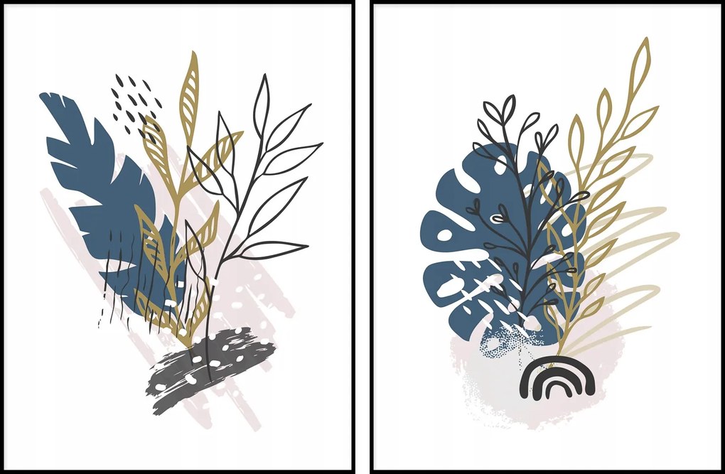 Pilakat falikép grafika minták 2db 40x50cm