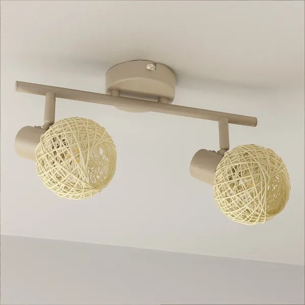 Spotlámpa DEX 2xE14/10W/230V bézs/krém