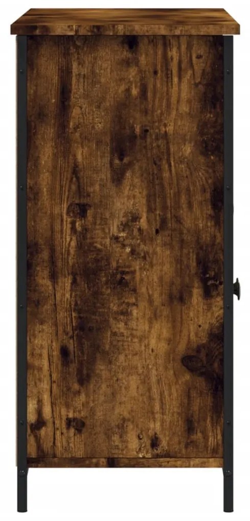 füstös tölgyszínű szerelt fa tálalószekrény 100 x 35 x 75 cm