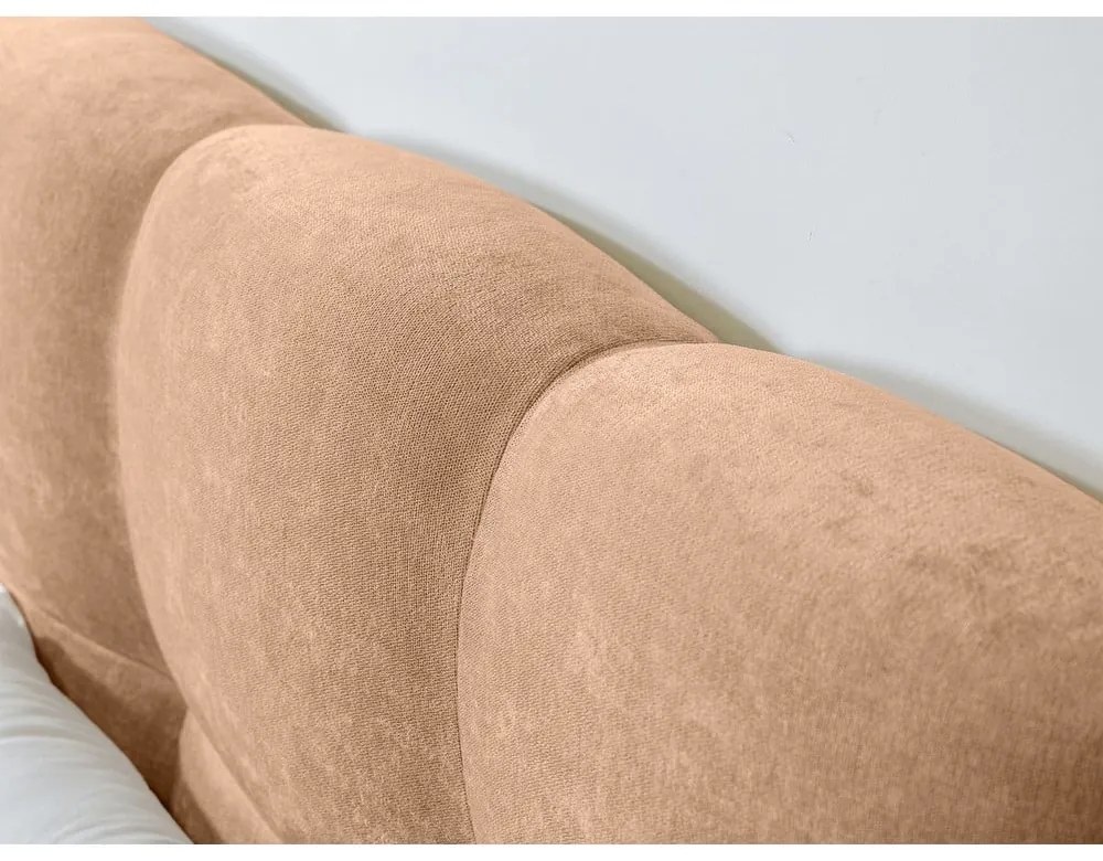 Világos rózsaszín kárpitozott franciaágy ágyráccsal 160x200 cm Kumo – Bobochic Paris