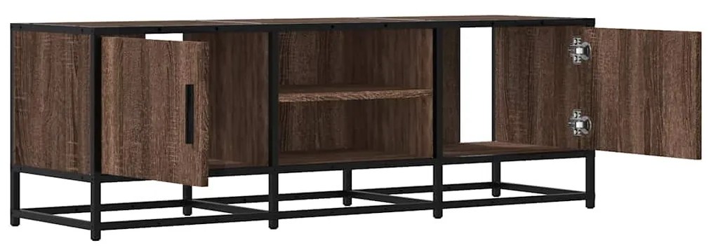 barna tölgy színű szerelt fa és fém TV-szekrény 120x35x41 cm