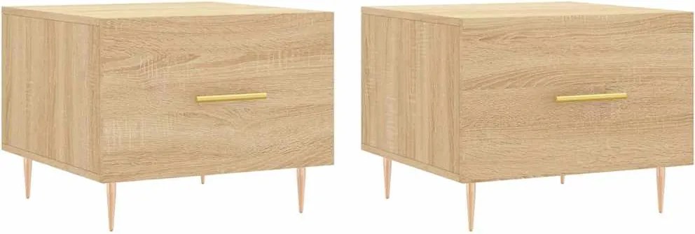 vidaXL 2 db sonoma tölgy szerelt fa dohányzóasztal 50 x 50 x 40 cm