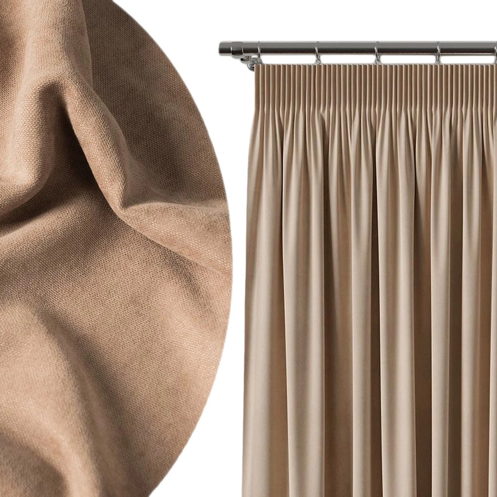 Velúr szalagfüggöny 140x250 Sima függöny Világos Bronz 9925
