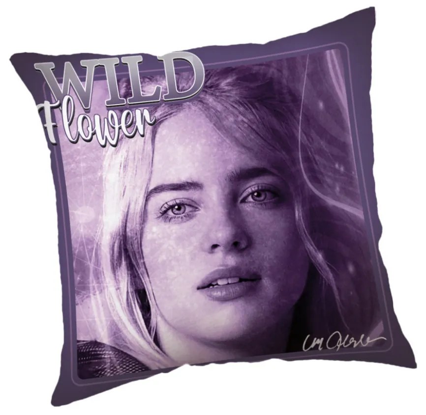 Billie Eilish Wild Flower párna, díszpárna 40x40 cm