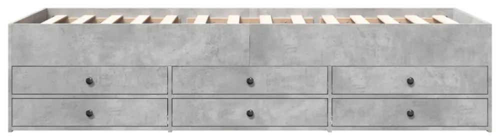 betonszürke kanapéágy fiókkal matrac nélkül 75x190 cm