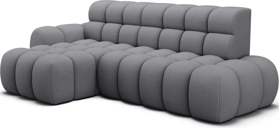 Szürke kinyitható sarokkanapé (bal oldali-heverő résszel) Ceedro – ELTAP