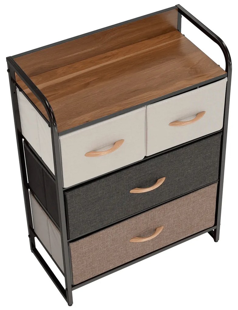 HAZEL TYP 2 szekrény szövet fiókokkal, barna, M