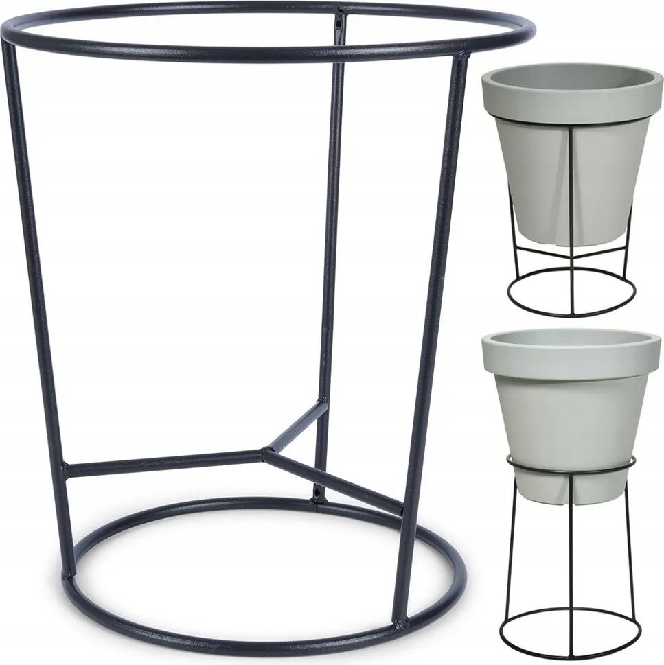 Virágtartó Állvány Virágtartó Fém Fekete Loft Kétoldalas Magas