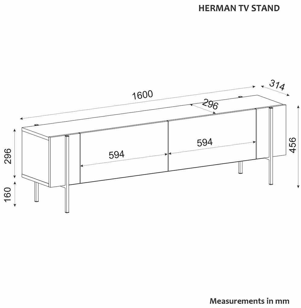 TV szekrény Herman - Anthracite