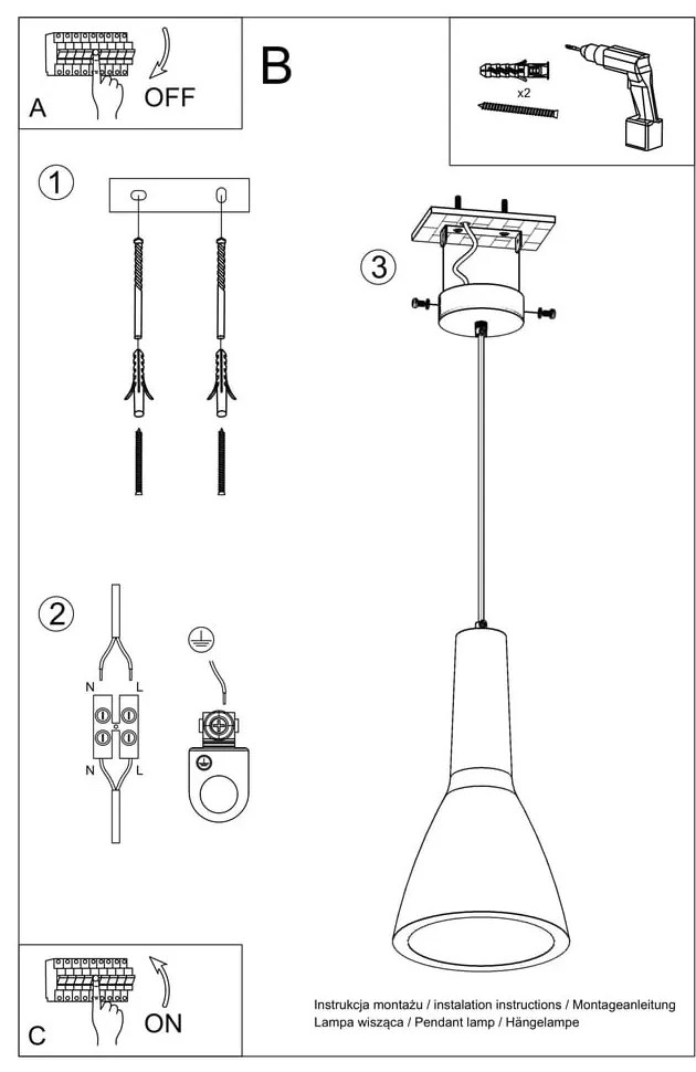 Mattia fehér mennyezeti lámpa - Sollux