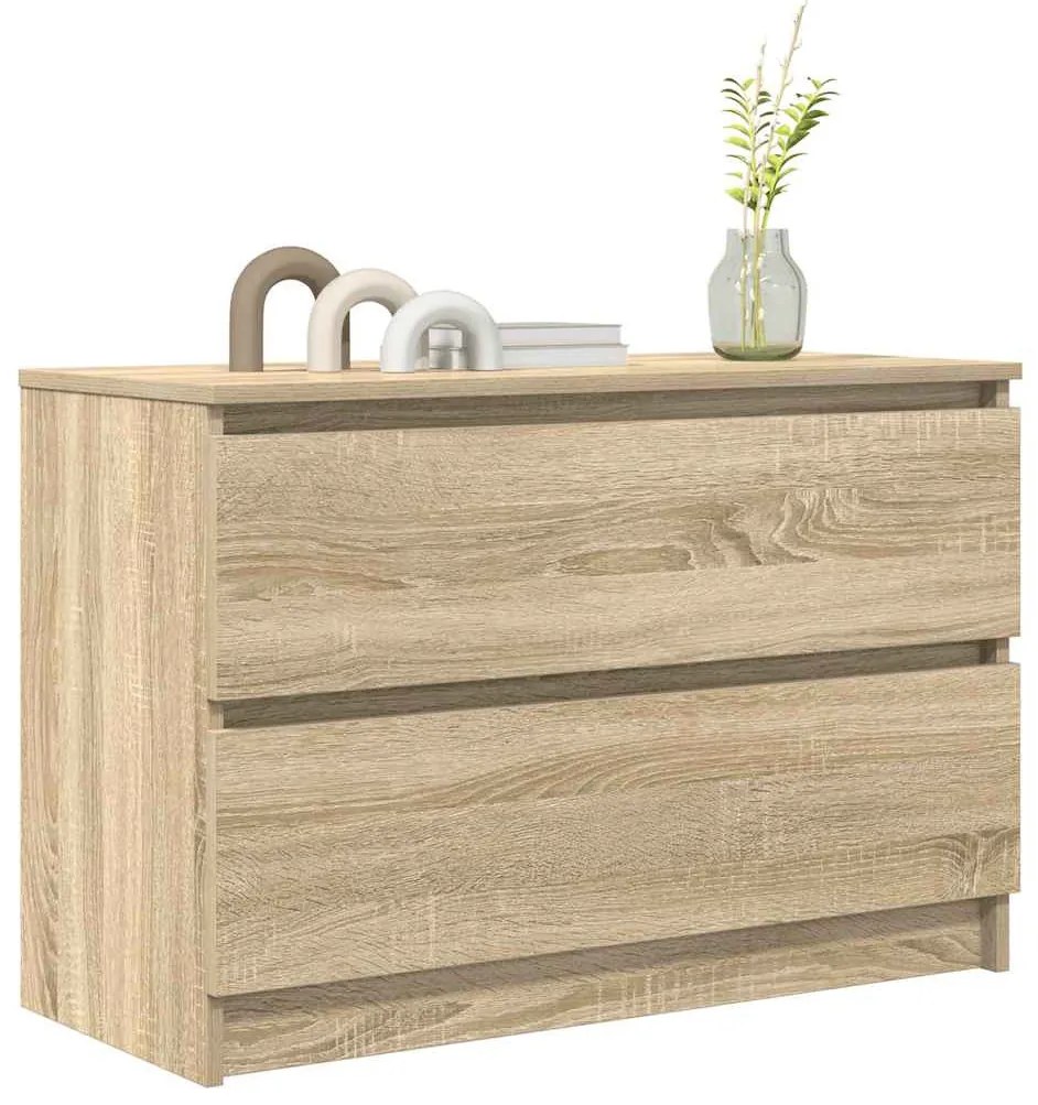 sonoma tölgy színű szerelt fa TV-szekrény 80x35x54 cm