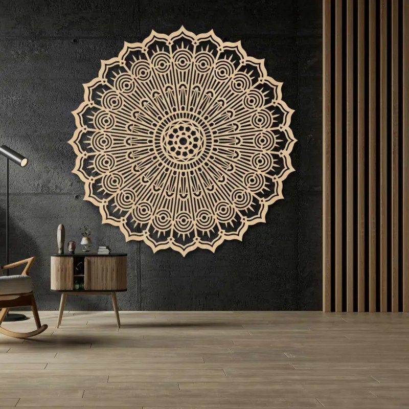 Fából készült mandala a falon | PERKO