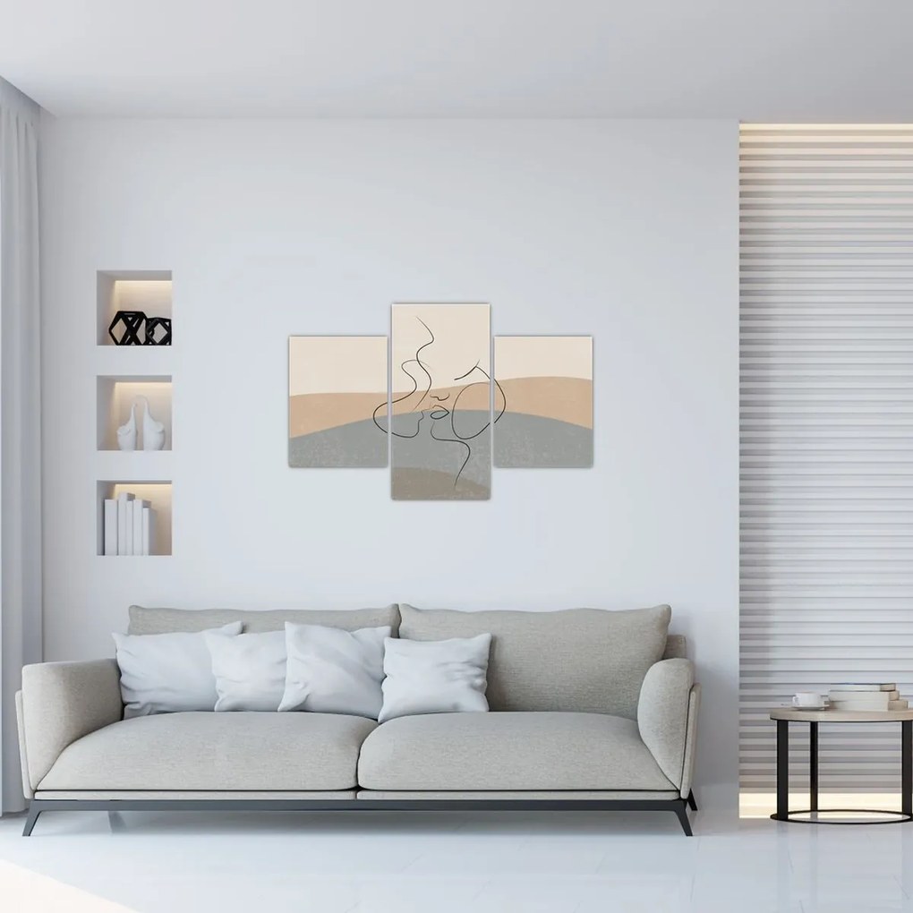 Kép - Line art csók (90x60 cm)