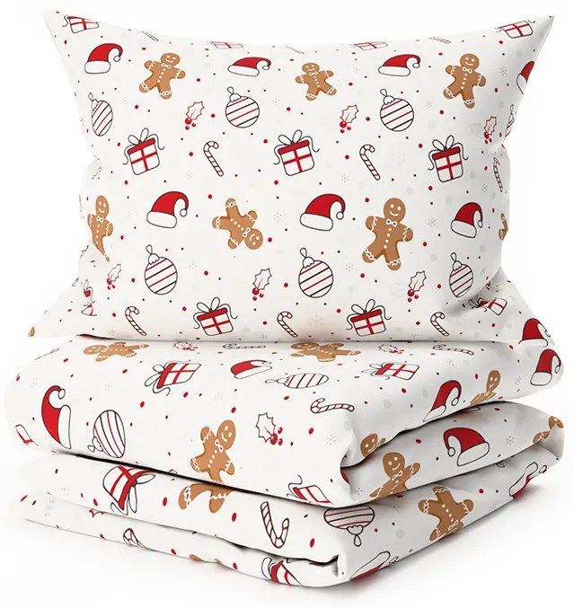 Pamut ágyneműhuzat GINGER JOY fehér Ágyneműhuzat mérete: 70 x 90 cm | 140 x 200 cm