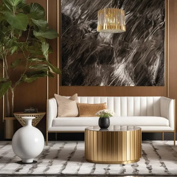 Csillár láncon RITZ 7xE14/40W/230V átm. 42 cm arany