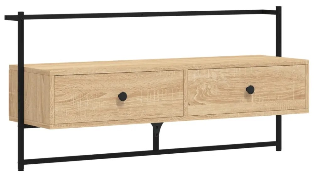 sonoma tölgy szerelt fa fali TV szekrény 100,5 x 30 x 51 cm