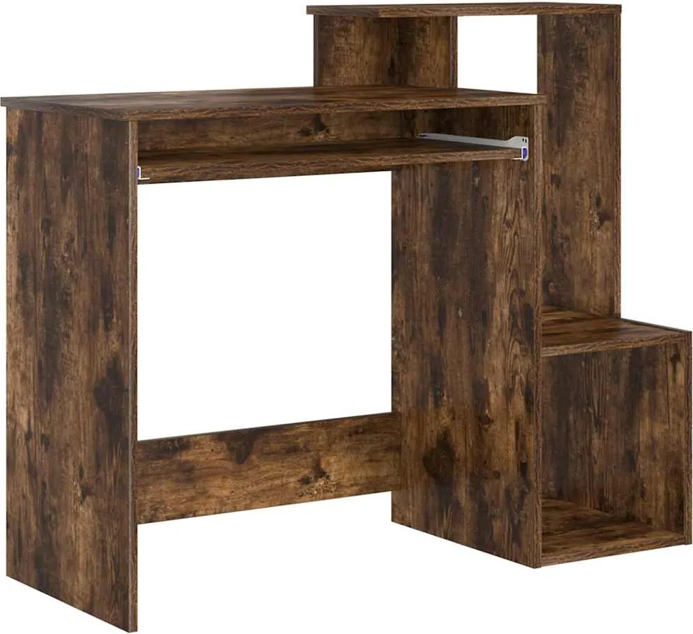 vidaXL Asztal fiókkal Füstölt tölgy 106 x 41 x 88.5 cm Faanyag