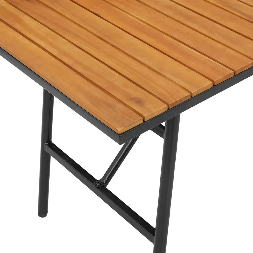 Étkezőasztal - Fekete, 110x55x62 cm, Tömör akácfából