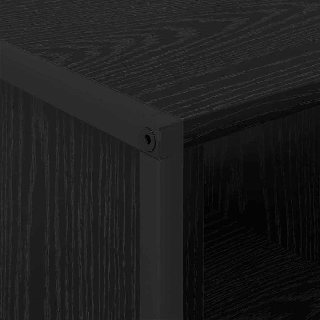 vidaXL Dohányzóasztal Fekete tölgy 80 x 50 x 40 cm Faanyag