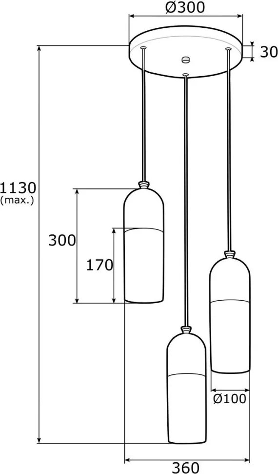 ARGON 1465 BURGOS Többágú Függesztett Lámpa Króm, Opál Szőnyeg E27 IP20