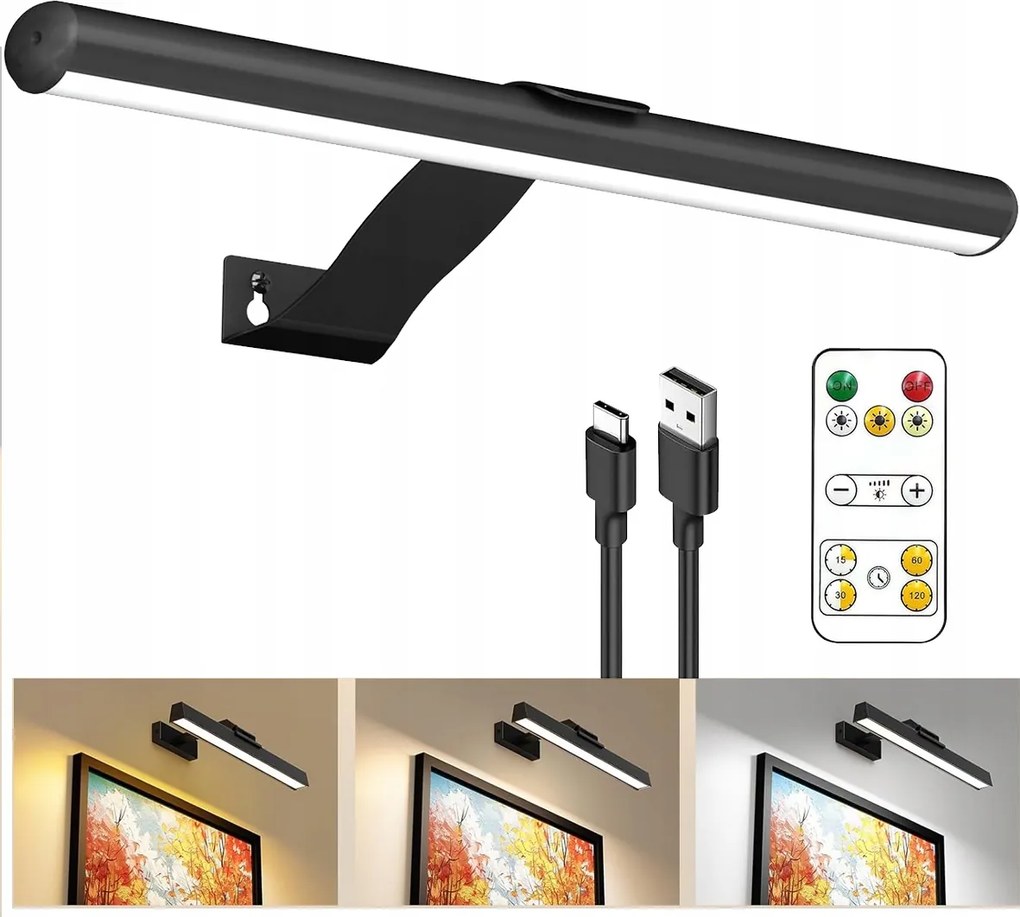 Fürdőszobai Led lámpa Wall Lamp fekete fali lámpa tükör fölé 3 üzemmód