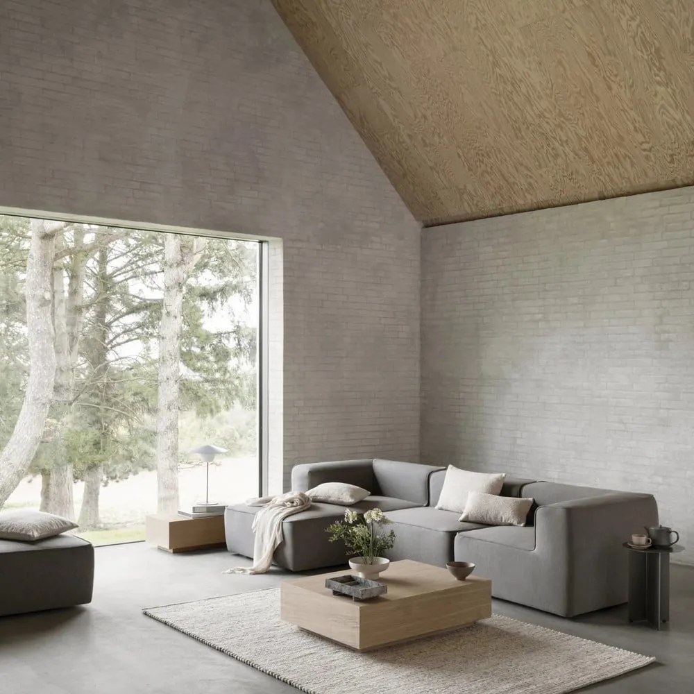 Natúr színű dohányzóasztal tölgyfa dekorral 40x80 cm GOBA – Blomus