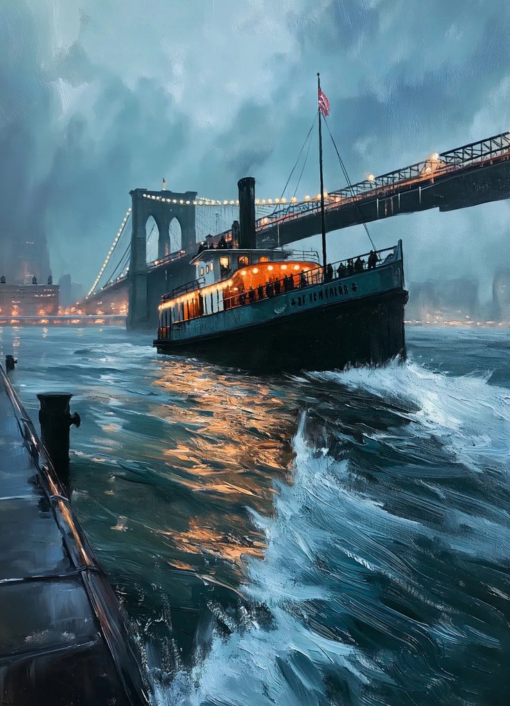 Poszter 20,5x28,4cm Régi gőzhajó