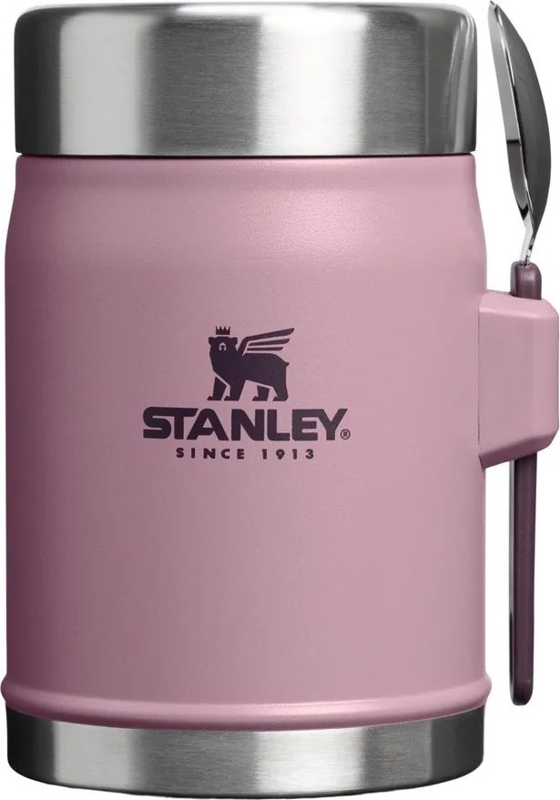 Lila rozsdamentes acél ételtartó termosz 400 ml Legendary Food Jar + Spork Purple Smoke – Stanley