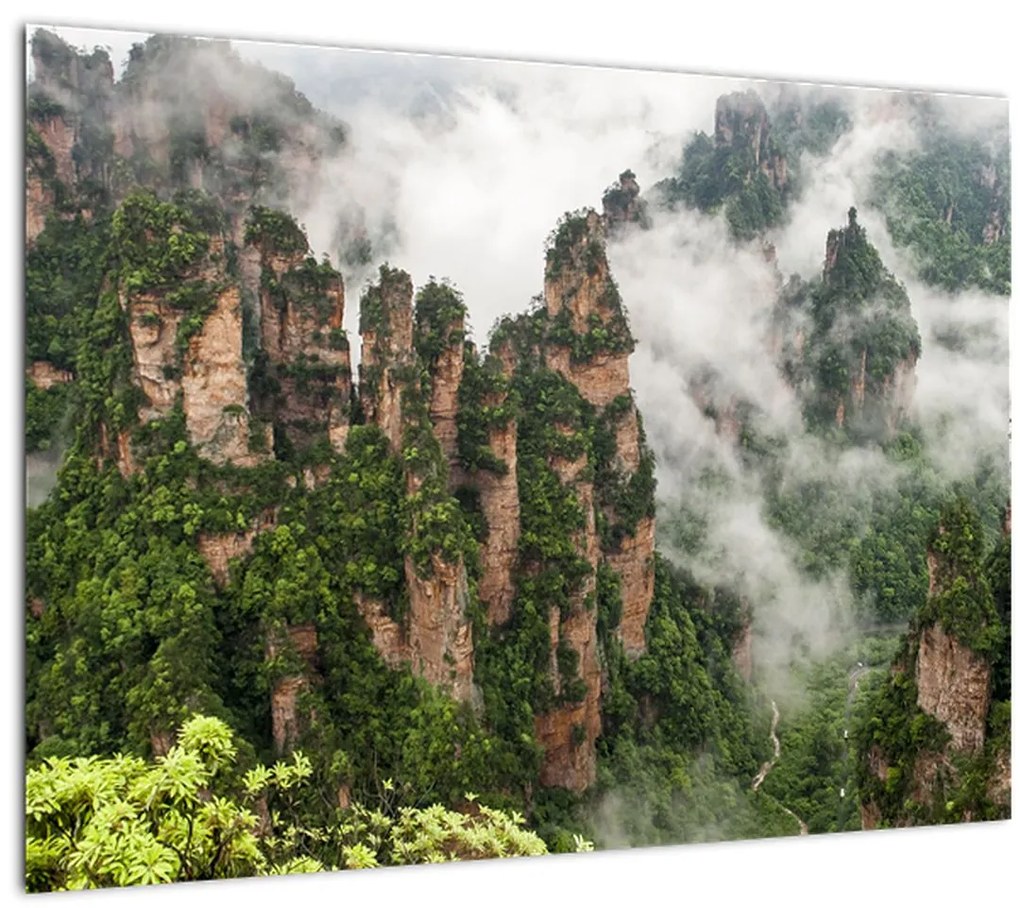 Kép - Zhangjiajie Nemzeti Park, Kína (üvegen) (70x50 cm)