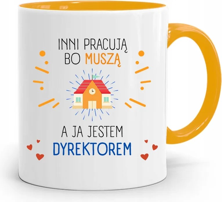 Az Igazgatónak Sárga Bögre Mások Azért Dolgoznak, Mert fényképes nyomattal Kell