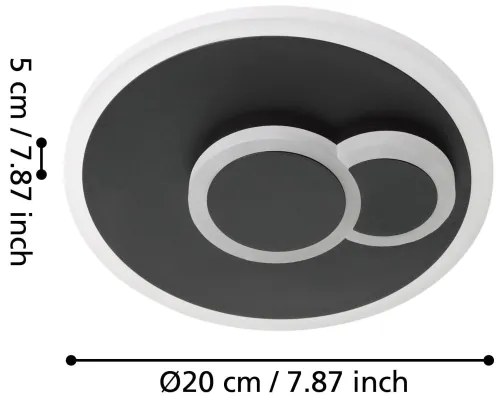 Eglo 30659 - LED Mennyezeti lámpa CADEGAL LED/7,8W/230V á. 20 cm fekete