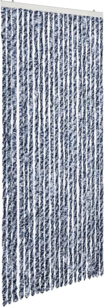 vidaXL kék, fehér és ezüstszínű zsenília rovarfüggöny 90 x 220 cm