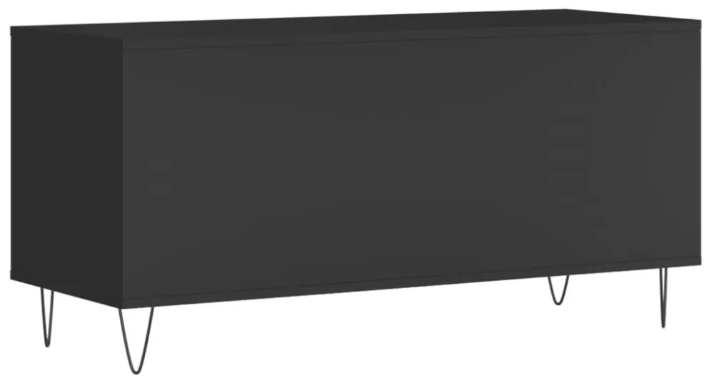 fekete szerelt fa hanglemezszekrény 100 x 38 x 48 cm