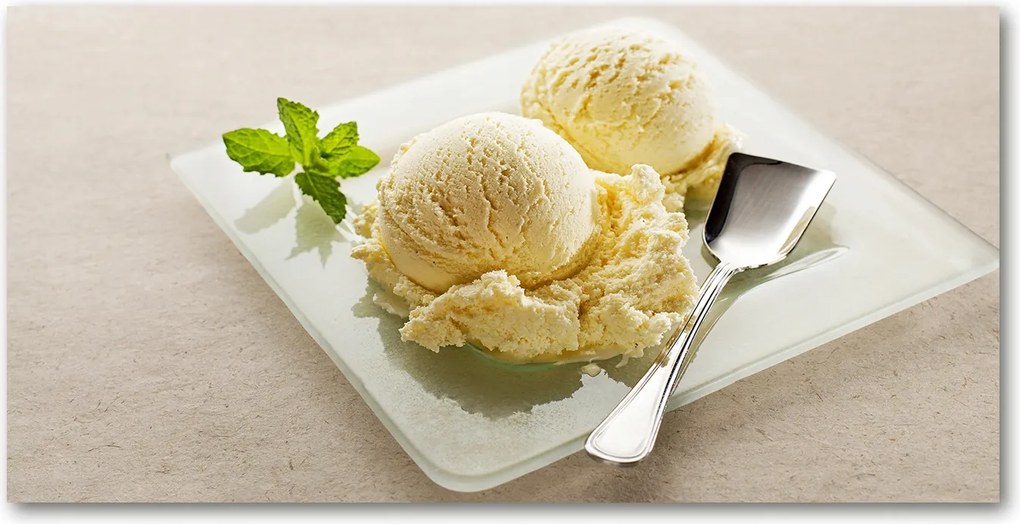 Fotótapéta üvegfalra Fagylalt a tányéron 140x70