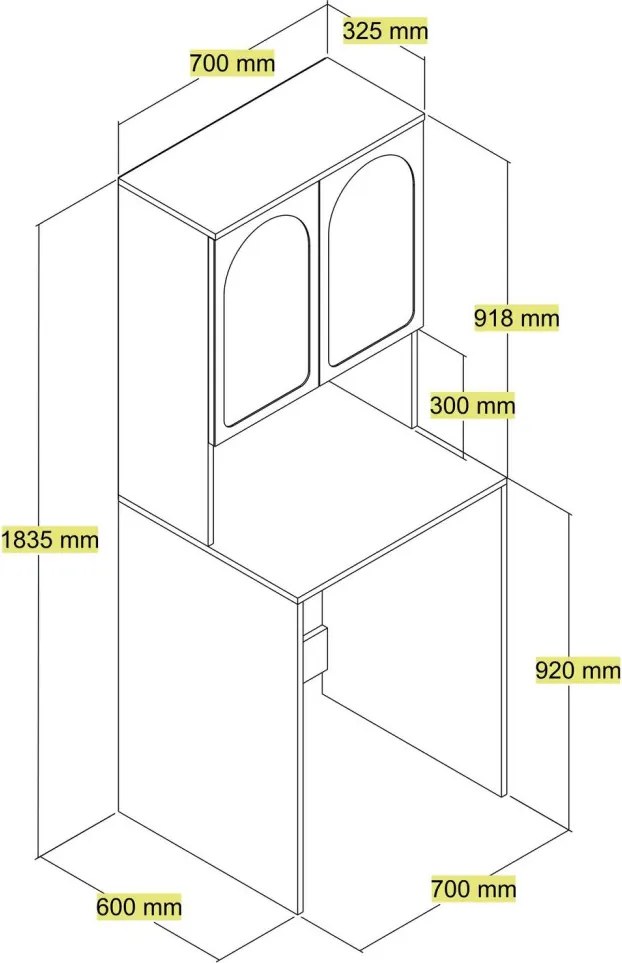 Lyon fürdőszobaszekrény, fehér, 70 cm – TR845HCT4403