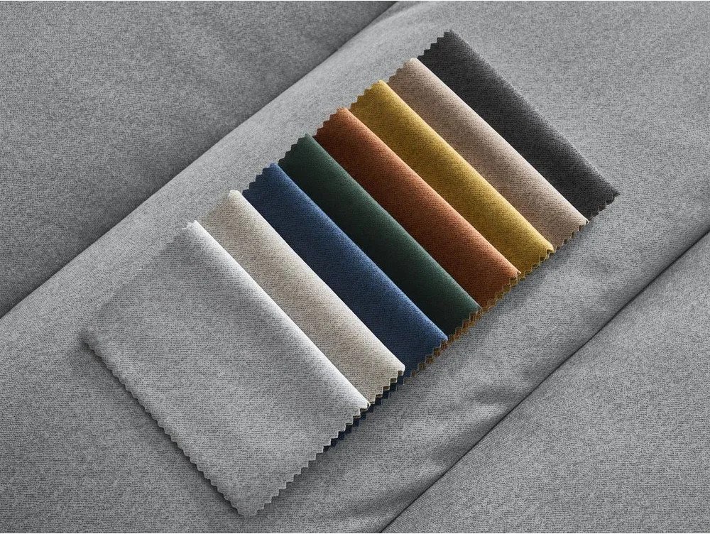 Világosszürke bársony sarokkanapé (jobb oldali-heverő résszel) Sierra – Bobochic Paris