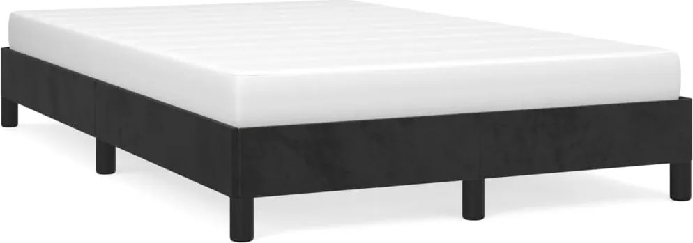 vidaXL fekete bársony ágykeret matrac nélkül 120x200 cm