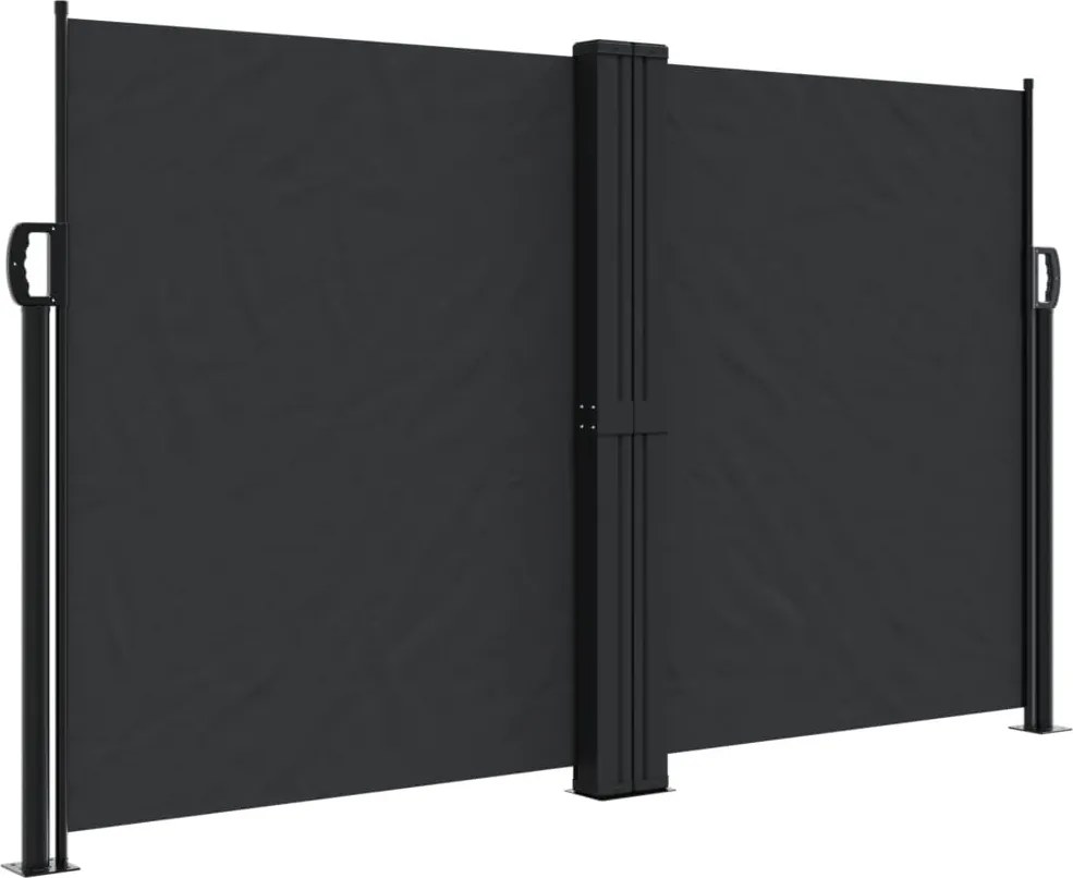 vidaXL fekete behúzható oldalsó napellenző 140 x 1200 cm