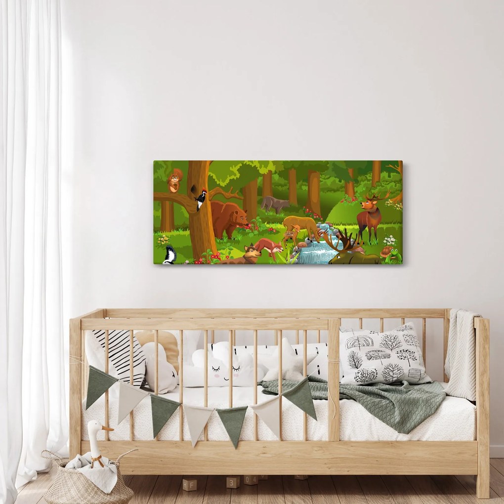 Gyermek kép állatokkal (120x50 cm)