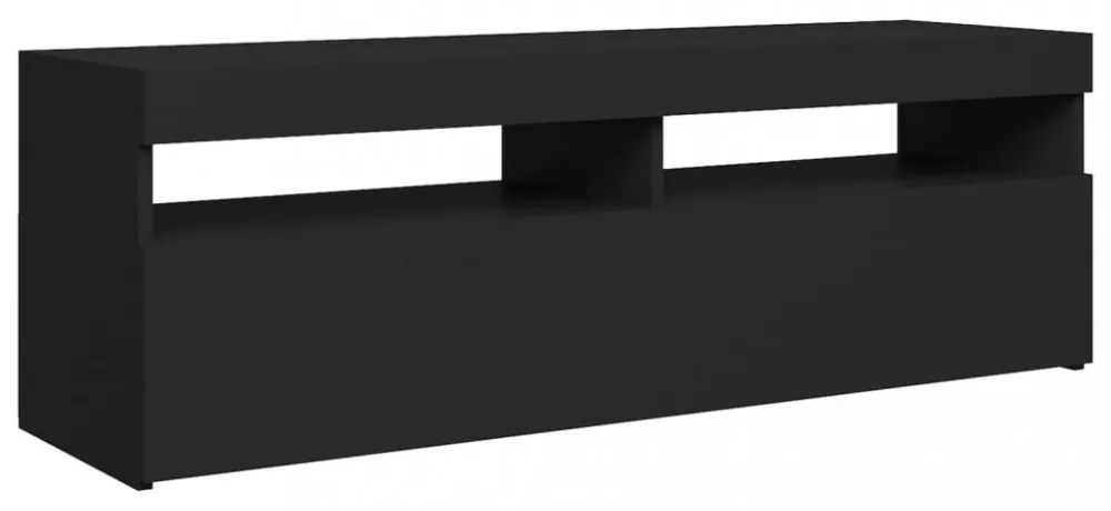 fekete TV-szekrény LED-lámpákkal 120 x 35 x 40 cm