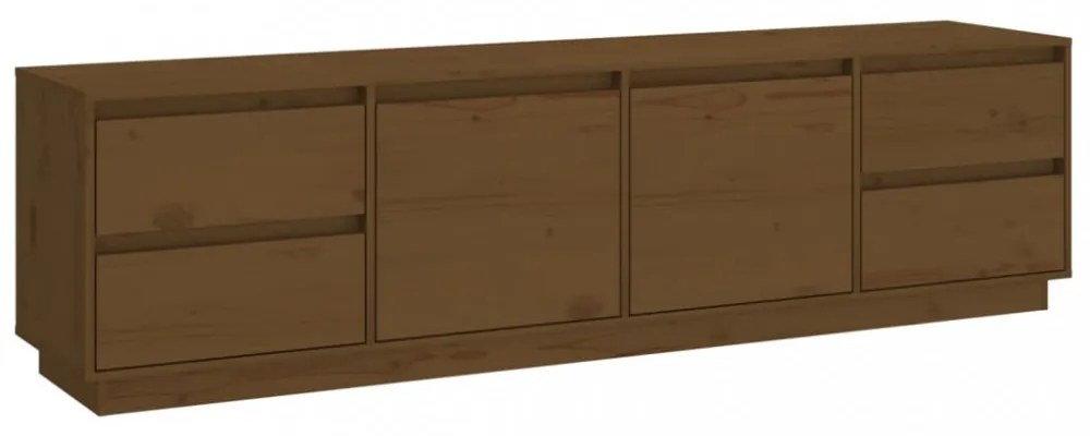 mézbarna tömör fenyőfa TV-szekrény 176x37x47,5 cm