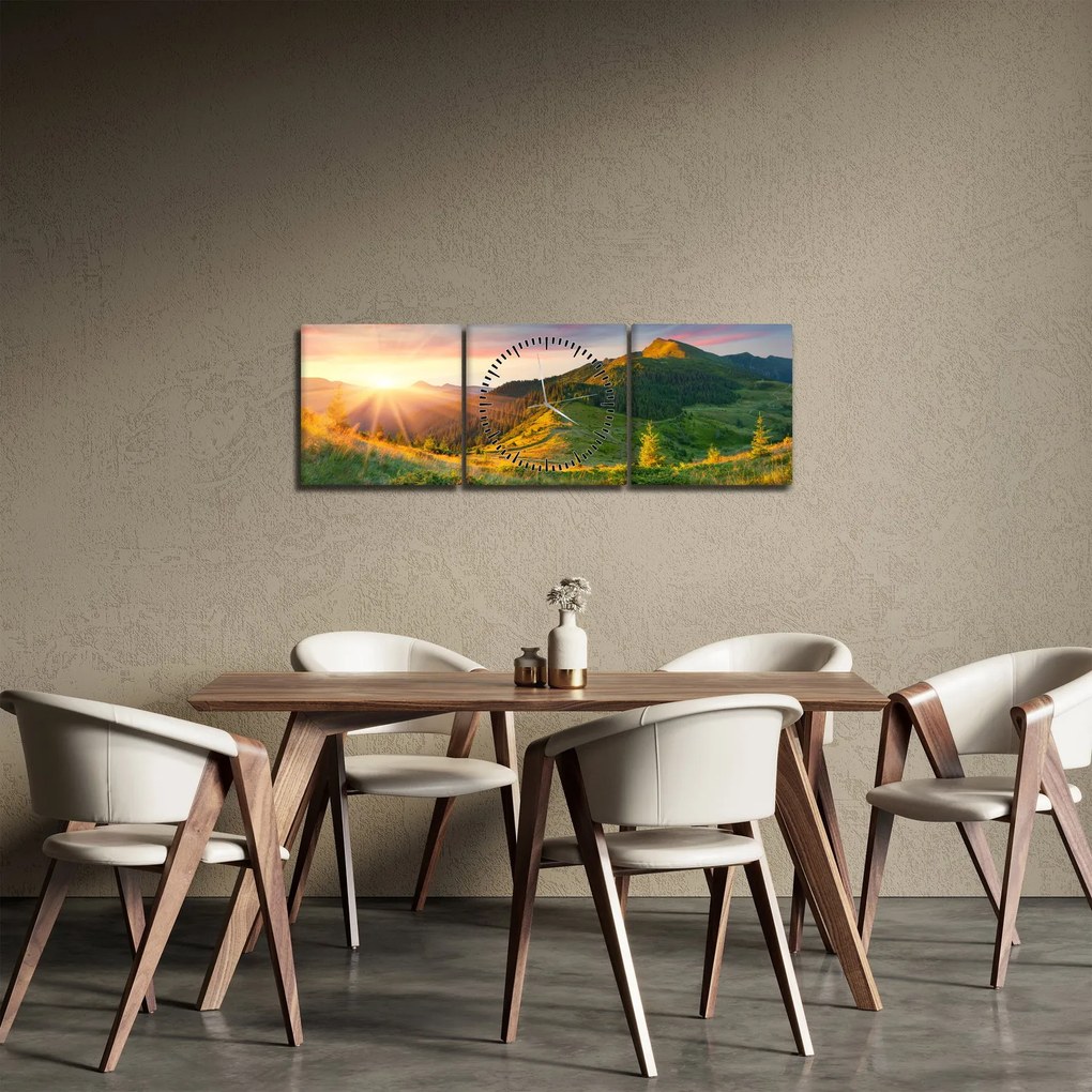 Kép - Nyári táj (órával) (90x30 cm)